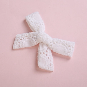 Süße Sommer Kinder Spitze Haarspange Handgefertigte Reine Baumwolle Hohlstickerei Schleife Barrette Für Baby Mädchen Haarschmuck