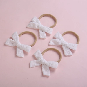Bandeaux Bébé en Coton avec Nœud en Dentelle Bandeaux Élastiques en Nylon pour Nourrissons et Tout-petits Accessoires Cheveux