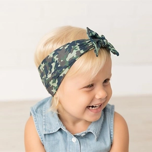 Cute Baby Nylon Headband Wide Soft Printed Bow Knot Hairband For Infants Toddlers Floral Animal Pattern Hair Accessories