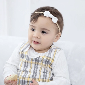 Mignon Bandeau Bébé avec Nœud en Velours Côtelé Coiffure Bébé en Nylon Élastique Souple pour Nouveau-né Tout-petit Accessoires Cheveux