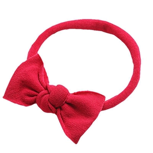 Bandeau bébé sans couture en nylon souple avec nœud rouge, accessoire cheveux élastique