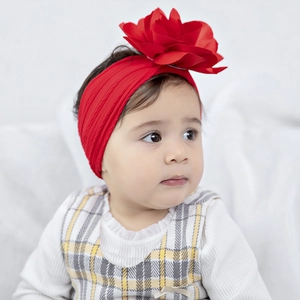 Baby Girls Ultra Soft Nylon Headband Large 3D Flower Hair Band Handmade Elastic Hair Accessories Newborn Photography Prop