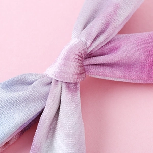 Barrette à cheveux bohème en velours tie-dye pour filles avec dégradé violet