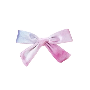 Barrettes à cheveux nœud velours bohème pour filles avec dégradé violet rose satin