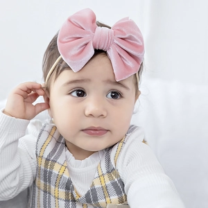 Große Samt Schleife Baby Stirnband Super Weich Nylon Elastisch Haarband Für Säuglinge Kleinkinder Kinder Mädchen Haarschmuck