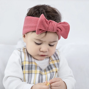 Bandeau Bébé Nœud Papillon Aspect Cachemire Turban Élastique Doux pour Petites Filles Accessoires Cheveux Cadeau