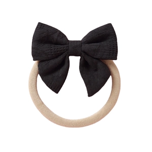 Bandeau à nœud en nylon souple et coton jacquard pour bébés filles et enfants