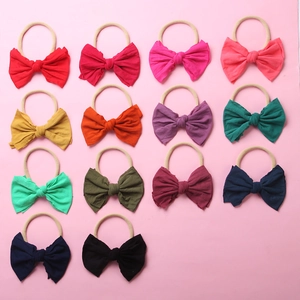 Lot de 14 bandeaux colorés pour bébé avec de grands nœuds en coton tricoté doux