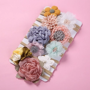 Handmade Floral Bow Baby Headbands Variety Assortment Soft Elastic Nylon Infant Toddler Hair Accessories Sweet Bohemian Girls Hairband Collection