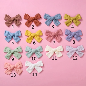 Détails de 14 modèles de pinces à cheveux avec nœuds en dentelle brodée pour filles