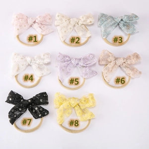 Détails des bandeaux en dentelle brodée en huit couleurs avec bandes en nylon souple