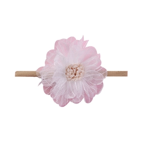 Set of 10 soft nylon baby headbands with delicate lace floral and bow designs
