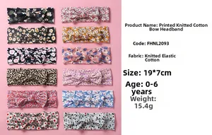 Lot de 12 bandeaux à fleurs pour bébé avec nœuds en coton extensible doux et détails