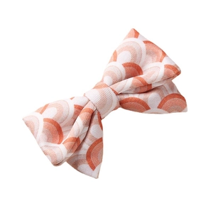 Pince à cheveux double nœud motif arc-en-ciel géométrique orange pour bébés filles