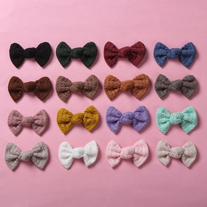 Lot de 16 barrettes à nœuds en tissu tricoté gaufré pour filles aux couleurs variées