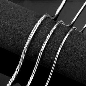 Titanium Steel Round Snake Chain Necklace High Polished Geometric Fashion Jewelry For Men Women Daily Wear Accessory
