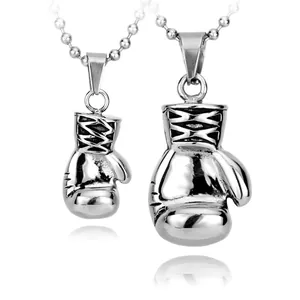 Men's Titanium Steel Boxing Glove Pendant Necklace Hip Hop Sporty Polished Jewelry Gift Stainless Steel Charm Necklaces
