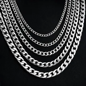 Edelstahl Panzerkette Halskette Für Herren Damen Silber Gold Plattiert Wasserwelle Gliederkette Punk Schmuck Geschenk