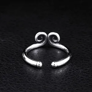 Bague Sun Wukong en acier inoxydable argenté avec motifs traditionnels de nuages