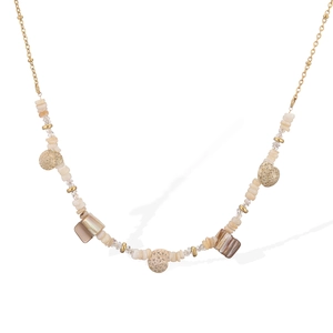 Collier bohème avec pendentifs coquillage et chaîne en acier inoxydable doré