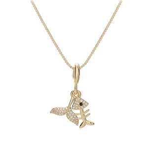 Collier minimaliste plaqué or 18 carats avec pendentifs arête de poisson et étoile