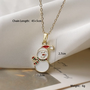 Detail view of snowman pendant showing dimensions of 2.7cm height and 1.2cm width