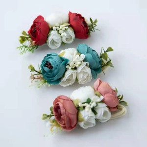 Bandeaux bébé en nylon fleuri avec trois couleurs pour accessoires de photo