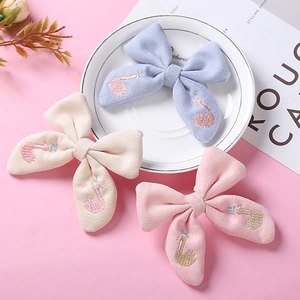 Barrette à Cheveux Nœud en Coton pour Enfants Mignon Cygne Brodé Épingles à Cheveux Fille Accessoires de Cheveux Bébé