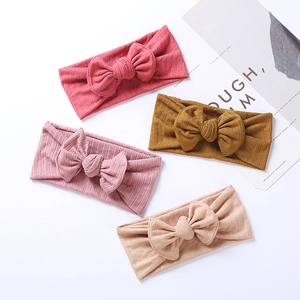 Minimalist Ribbed Knit Baby Headband Large Bow Elastic Jacquard Hairband For Toddlers Newborns Infants Hair Accessories