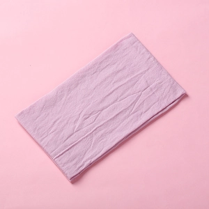 Macro detail of lilac nylon headband fabric showing soft texture and high elasticity