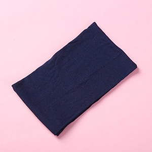 Detailed close-up of dark blue soft nylon fabric texture for baby headbands
