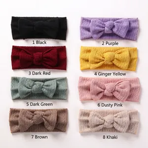 Détails de huit couleurs de bandeaux bébé en maille jacquard haute élasticité avec nœud