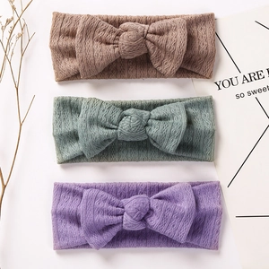 Bandeau Bébé Nœud Tricot Élastique Jacquard Large Bande de Cheveux Turban Doux Pour Nourrissons Enfants Accessoires de Cheveux