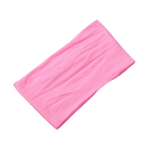Soft pink nylon wide headband for baby girls with premium elastic knit texture