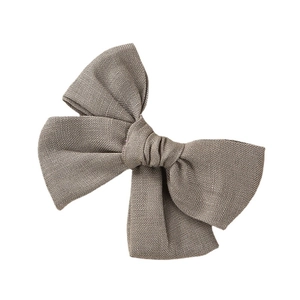 Pince à cheveux nœud en lin et coton pour filles avec un design en tissu texturé