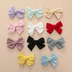 Set de 11 barrettes à cheveux pour filles avec nœuds en dentelle brodée colorée