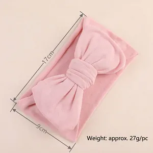 Soft pink milk silk baby headband with large bow 17x9cm size for infants and toddlers