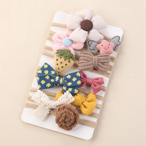 Bandeaux Bébé Élastiques en Nylon Fleur en Tissu Nœud Papillon Accessoires Cheveux Nourrisson Accessoires de Photographie FHML-2266