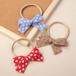 Soft floral knit bow headbands for baby girls featuring high elasticity seamless nylon bands