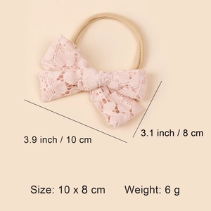 Baby Haarband mit rosa Spitze Schleife und elastischem Nylonband für Kleinkinder