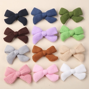 Handmade Knitted Wool Bow Hair Clips For Kids Girls Cute Butterfly Crochet Hairpins Side Bangs Barrettes Headwear Accessory