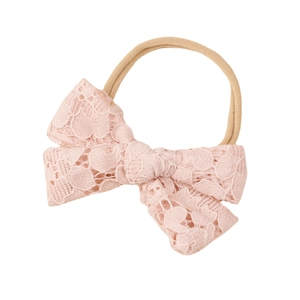 Baby-Stirnband mit rosa Spitzen-Schleife und weichem, hochelastischem Nylonband