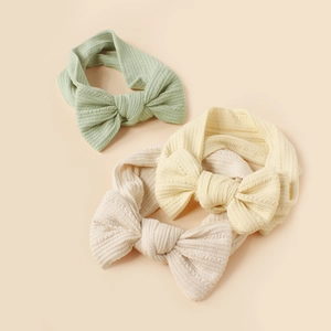 Kids Elastic Ribbed Bow Headband Soft Striped Hairband For Baby Toddler Girls Hair Accessories Photography Props