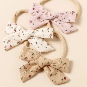Baby Blumen Schleife Stirnband Hochelastisches Nylon Haarband Für Kleinkind Mädchen Täglich Fotografie Pastoralen Stil Kopfschmuck