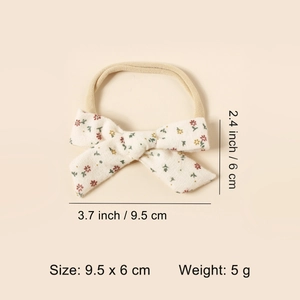 Baby Haarband mit floraler Schleife aus Baumwolle und Nylon, Größe 9,5x6cm