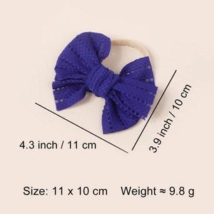 Baby girl purple lace mesh bow headband with soft high elastic band for infants