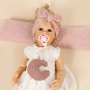Baby Headband Embroidered Tulle Double Layered Bow Elastic Newborn Hair Band For Girls Kids Toddler Hair Accessory