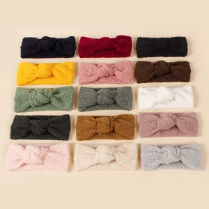 Baby Lammvlies Schleife Stirnband Weich Teddy Fleece Twist Knoten Elastische Haarbänder Für Kleinkinder Haar Zubehör