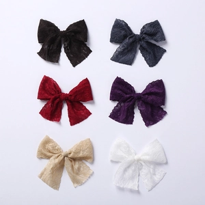 Pince à Cheveux Nœud en Dentelle Brodée pour Filles Style Princesse Pince Bec de Canard Accessoires Cheveux Enfants