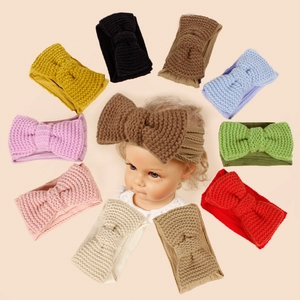 Baby Knitted Bow Headband Soft Elastic Crochet Hair Band For Toddler Girls Winter Ear Warmer Autumn Hair Accessories